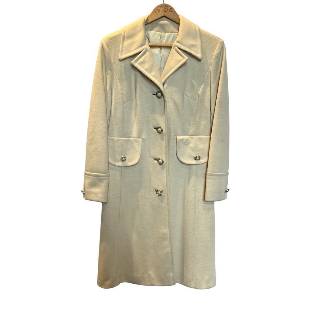 Vintage 60"s Car Coat Formal Cream Medium